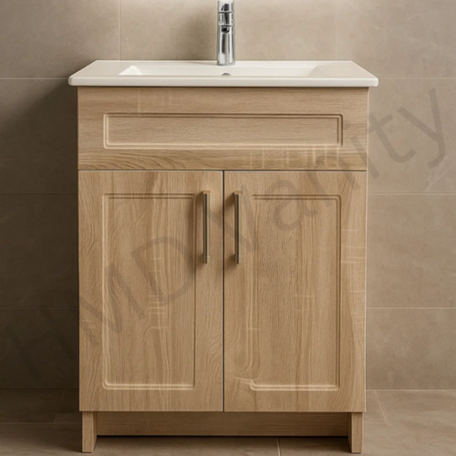 24" Top – 23" Light Oak Finish Vanity (Top & Vanity Sold Separately). Freestanding MDF Cabinet